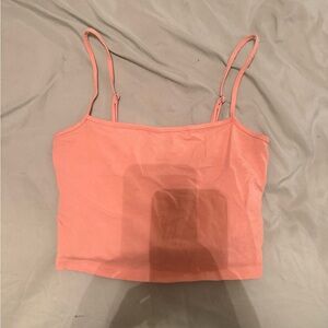 Peach Spaghetti Strap Crop Top